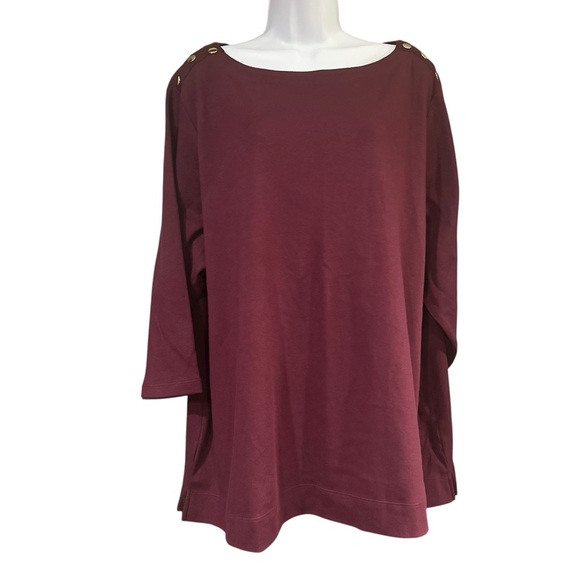 Kohl's Tops - NWT Croft & Barrow Classic Burgundy Top – Size 2X (Women’s Plus)